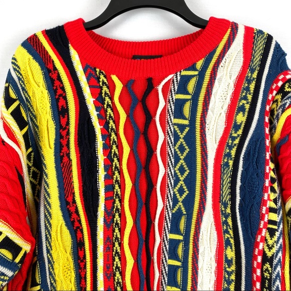 Vintage Rare COOGI Primary Chunky Cableknit Sweater EUC - Picture 3 of 12